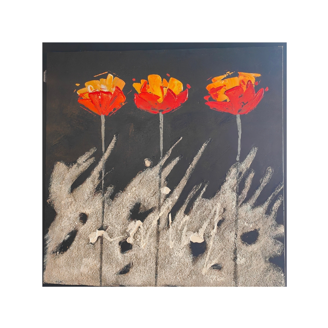 Three Orange Poppies Wall Art image 0